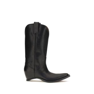 Maison Margiela Black Calf Leather Bos Taurus Ankle Womens Boots