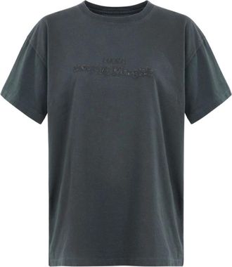 Maison Margiela T-shirt met geborduurd logo - Heren - T-shirts - Zwart - M - Katoen - Tops