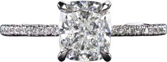 Verde 2ct IGI Lab-grown Cushion Cut Diamond Ring