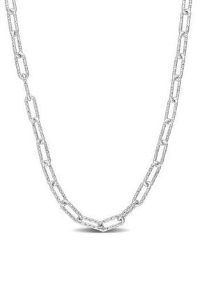 Delmar Textured Paper Clip Chain Necklace in Silver at Nordstrom Rack