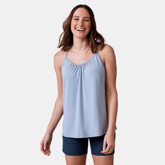 Free Country Womens Microtech Chill B Cool V-Neck Cami Top with Built-In Bra