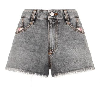 Diesel De-Rifty High-waisted Denim Shorts - Dames - Korte broeken - Grijs - Maat: W29 Denim