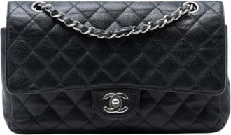 Chanel Pre-owned Classic Double Flap Schoudertas - Dames - Vintage Schoudertas - Zwart - ONE Size - Leer - Vintage