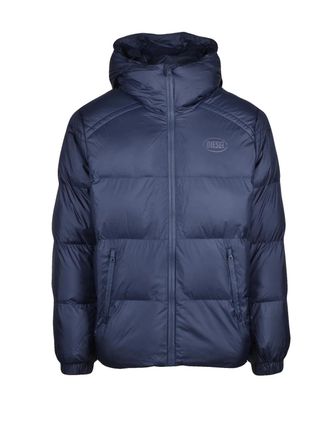Diesel Blue Polyester Padded Down Jacket