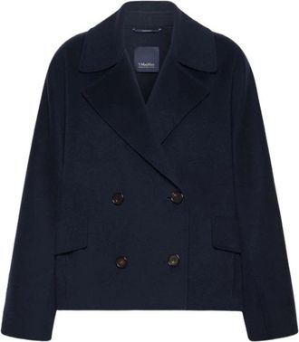 Max Mara Double-Breasted Coats - Dames - Mantel - Blauw - M - Jassen