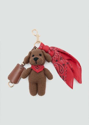 Mango Portachiavi peluche foulard marrone - Donna - Taglia unica - MANGO