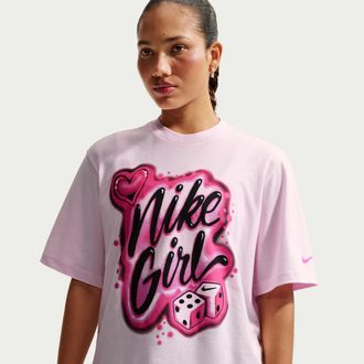 Nike Womens Nike Sportswear Essentials Boxy T-Shirt in Pink | IU1702-675