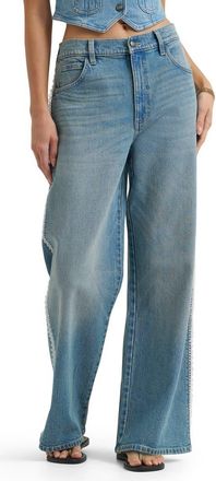 Lee Lace Trim Low Slung Slouch Jeans in Forever Light at Nordstrom, Size 32
