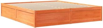 vidaXL Bed Frame without Mattress Wax Brown 200x200 cm Solid Wood Pine Vidaxl