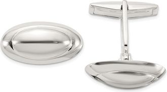 Diamond2Deal Sterling Silver Polished Long Oval Cuff Links