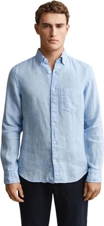 GANT Heren, Overhemden, Blauw, Maat: 5XL Linnen