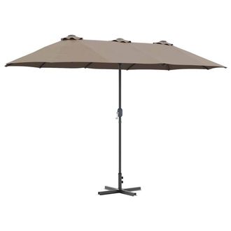 Berkfield Home Garden Parasol Taupe 380 x 196 x 235 cm Powder-coated steel