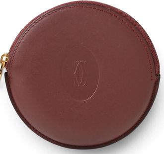 Cartier Bordeaux Leather Coin Purse/Coin Case (Pre-Owned)