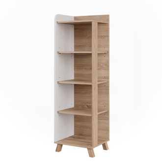Vicco Estanter&iacute;a De Ba&ntilde;o Karen, Sonoma/blanco, 40 X 128 Cm Con 4 Compartimentos Vicco