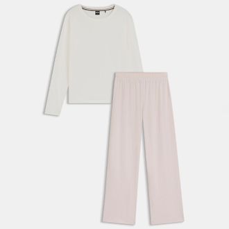 HUGO BOSS Womens Logo Print Pyjama Bottoms in Pink Cotton - Size X-Large