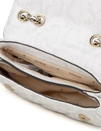 Guess Womens Shoulder Bag Off White Polyurethane - Shoulder-Bags