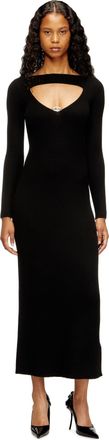 Diesel Midi wool dress with inlay - Dresses - Woman - Black