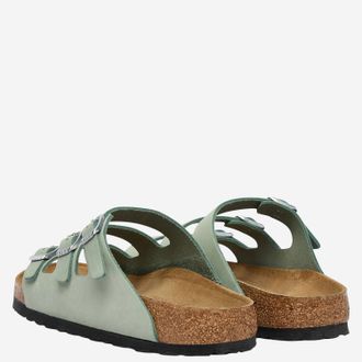 Birkenstock Unisex Florida Fresh Sandals Green Pelle Slippers Flat Shoes