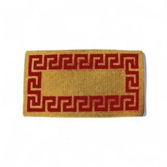No Brand Zerbino tappeto imperiale rosso in cocco annodato a mano con spessore 38 mm - 60x120 cm
