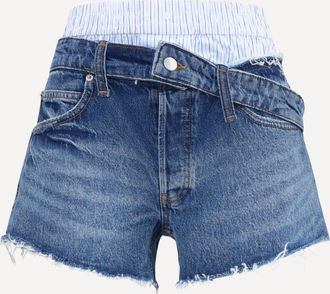Alexander Wang Shorts in denim con dettaglio boxer Woman 26