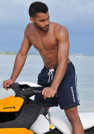 Chiemsee Badeshorts CHIEMSEE, Herren, Gr. XXL (58/60), N-Gr, blau (marine), Microfaser, Polyester, unifarben, Badehosen Badeshorts, sportliche Bade-Shorts, ela