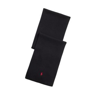 Polo Ralph Lauren Sciarpa in Lana con Pony Ricamato Signature - - Accessories - Uomo - Nero - ONE SIZE