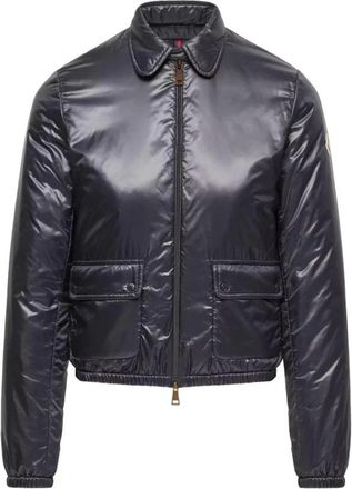 Moncler Lanset Jas - Dames - Bomber jackets - Blauw - M - Jassen