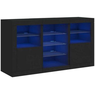 vidaXL Credenza con Luci led Nera 123x37x67 cm - Vidaxl