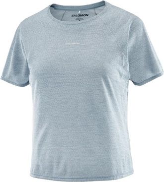 Salomon SHKout Air Cropp S/S Tee Laufshirt f&uuml;r Damen | grau