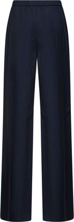 Max Mara Womens Trousers Mstcrisma Wide-Leg Blue Virgin Wool