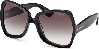 Tom Ford FT1222 JERRY 01B Womens Sunglasses Black Size 60