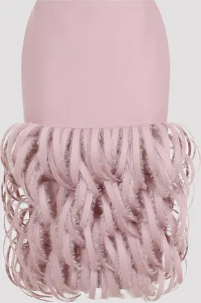 Balenciaga pluizige kokerrok met veren
