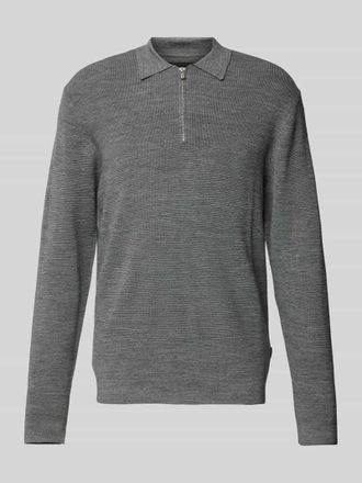 Jack & Jones Strickpullover mit Polokragen in Mittelgrau, Gr&ouml;&szlig;e S
