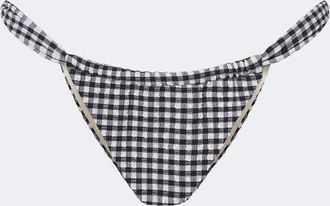 Montce Swim Sandra polka-dot seersucker bikini bottoms