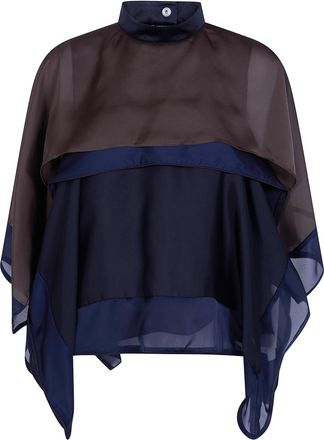 sacai Sweater Satin X Chiffon Pullover