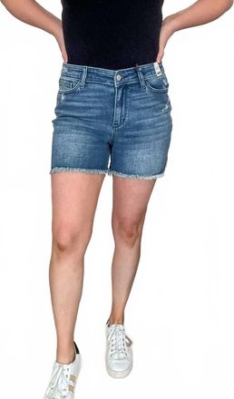 Judy Blue Jane V-Front Short In Mid Wash Blue