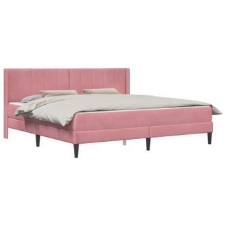 vidaXL Estructura De Cama Con Colch&oacute;n Rosa 180 X 200 Cm Terciopelo Vidaxl