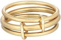 Adornia Set of 3 18K Gold Plated Linked Band Rings at Nordstrom Rack, Size 5