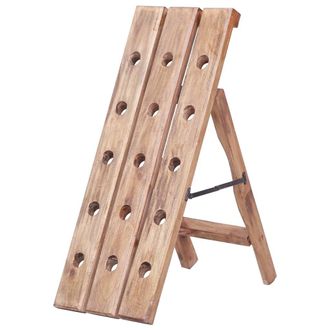 vidaXL Botellero Para 15 Botellas Madera Maciza De Caoba 26x50x70 Cm Vidaxl
