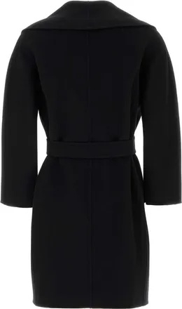 Max Mara Womens Black Wool Messi Coat Exterior: Virgin Cappotti