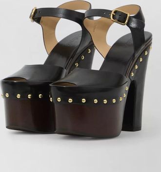 Chlo&eacute; leather platform mules