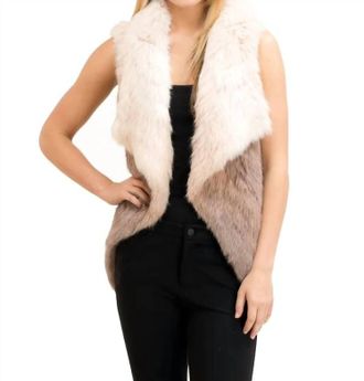 Love Token Jaden Fur Vest In Blush