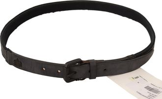 Ermanno Scervino Black Leather Logo Buckle Waist Women Womens Belt