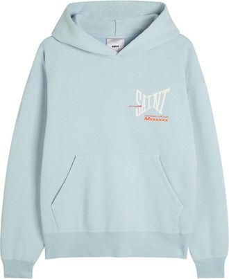 Saint Mxxxxxx Saint Mxxxxxx Hooded Logo-print Cotton Sweatshirt - Light Blue - Xxl