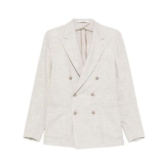 Tagliatore Formal Blazers, male, Beige, Size: M Double-Breasted Jacket
