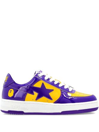 A Bathing Ape Bape Sta panelled sneakers - men - Patent Calf Leather/Calf Leather/Rubber - 8.5 - Purple