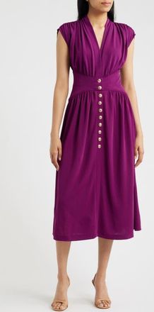 Anne Klein V-Neck Midi Dress in Beet at Nordstrom, Size 16