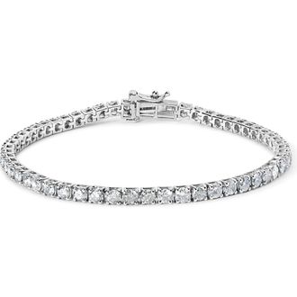 House of Brilliance 10K White Gold 5.00 Cttw Natural Diamond Tennis Bracelet at Nordstrom, Size 7