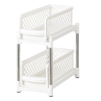 OEM Organisateur De Rangement Coulissant &Agrave; Tiroirs En Plastique, 2 Niveaux - 15 Cm (6 Po) Blanc