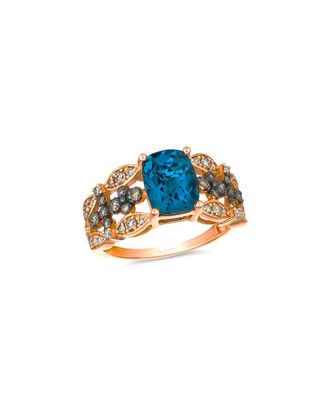 Le Vian Deep Sea Blue Topaz 14K Rose Gold 2.77 ct. tw. Diamond & London Blue Topaz Cocktail Ring